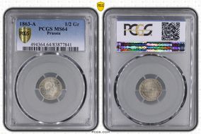 1863-A 1/2 Gr KM-484 MS64