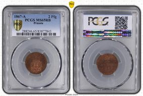 1867-A 2 Pfg MS65RB