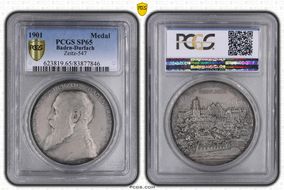 1901 Medal Zeitz-547 Baden Heidelberg  Ag Matte SP65