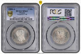 1888-A 2 Mk J-98 Friedrich MS63