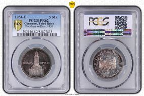 1934-E 5 Mk Potsdam with Date J-356 PR62