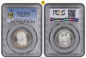 1907 2 Mk Death J-36 MS66+