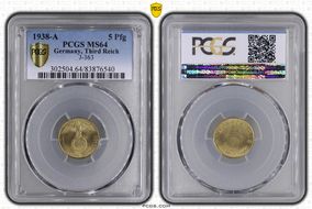 1938-A 5 Pfg J-363 MS64