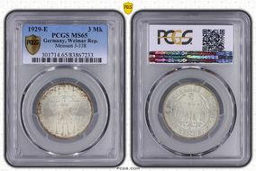 1929-E 3 Mk Meissen J-338 MS65