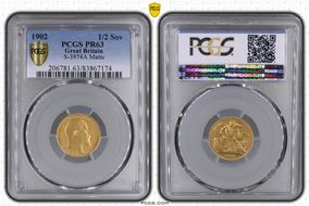 1902 1/2 Sov S-3974A Matte PR63