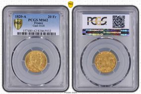 1820-A 20 Fr Gad-1028 MS62