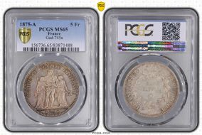 1875-A 5 Fr Gad-745a F-334 MS65