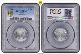 1958 1 Fr Gad-473b F-221 MS65