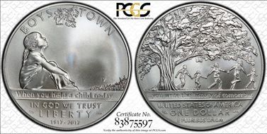 2017-P $1 Boys Town MS70