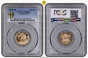 1930 B 20 Fr KM-35.1  Au MS66