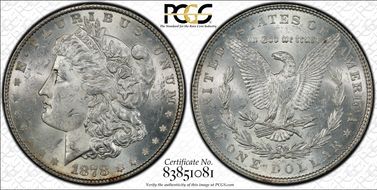 1878 7TF $1 Reverse of 1879 MS63