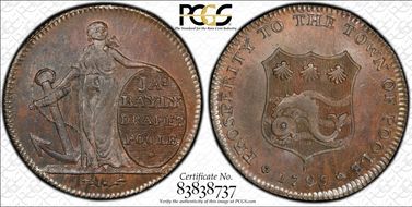 1795 Tk 1/4D DH-10 Dorsetshire, Poole MS64BN