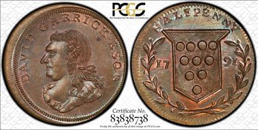 1791 Tk 1/2D DH-26a Worcestershire Kidderminster MS64BN