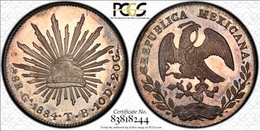 1884-Ga TB 8 R Ga68 MS65