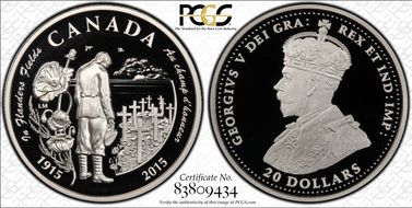 2015 $20 In Flanders Field PR69DCAM