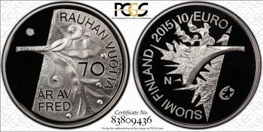 2015 € 10 70 Years of Peace PR70DCAM