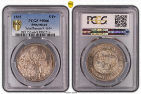 1865 5 Fr Schaffhausen R-1054 MS66