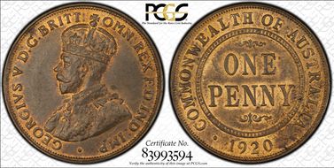 1920 .//.  1D Dot above & below MS63RB