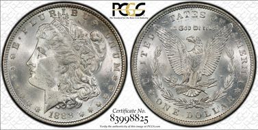 1888 $1 VAM 11, Doubled Ear MS64