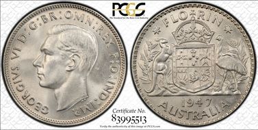 1947(m) Florin KM-40a  Ag MS64