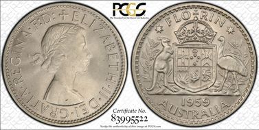 1959(m) Florin KM-60  Ag MS66
