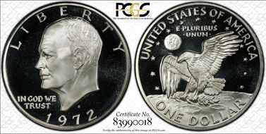 1972-S $1 Silver, DDO, FS-101 PR70DCAM