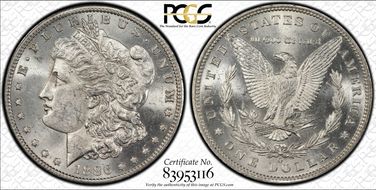 1886-O $1 VAM 1A, Clashed E MS62