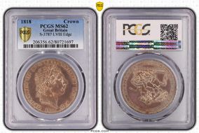 1818 Crown S-3787 LVIII Edge MS62
