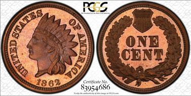 1862 1C PR65CAM
