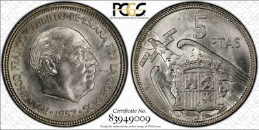 1957 5 Pta (1959) MS64