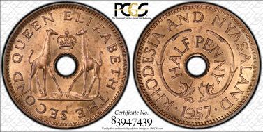 1957 1/2D MS65RD