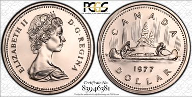 1977 $1 Voyageur Ni SP67