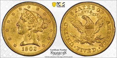 1902 $5 MS63