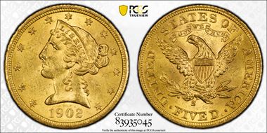 1902-S $5 MS63