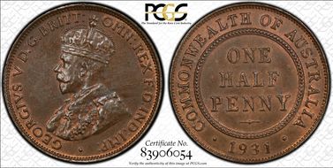 1931 1/2D KM-22 MS64BN