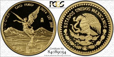 2014-Mo 1/10 oz Libertad Gold PR70DCAM