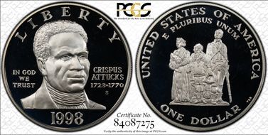 1998-S $1 Crispus Attucks PR69DCAM