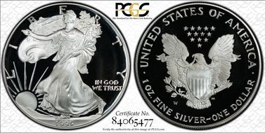 1995-W $1 Silver Eagle PR69DCAM
