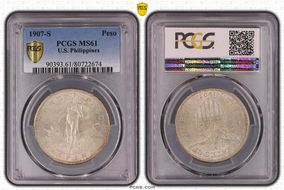 1907-S Peso MS61