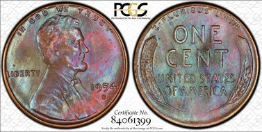 1954-S 1C MS66BN