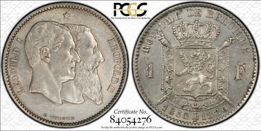 1880 1 Fr Independence 50th Ann. AU50