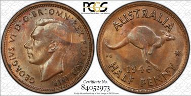 1946(p) 1/2D MS64BN