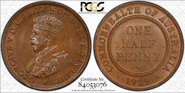 1929 1/2D KM-22 MS65BN