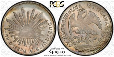 1876-Oa AE 8 R Oa21 Cap of 1875 MS66