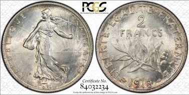 1913 2 Fr Gad-532 F-266 MS65