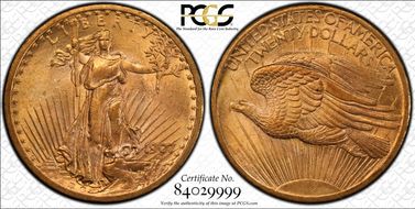 1907 $20 Saint-Gaudens MS64