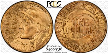 1915-S G$1 Panama-Pacific MS66