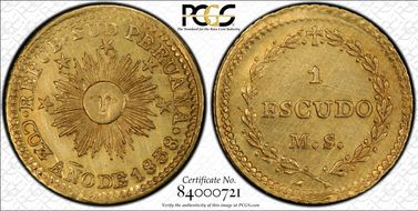1838-C MS Escudo KM-174 Au N1