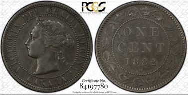 1882-H 1C Doubled Die Obv VF30BN