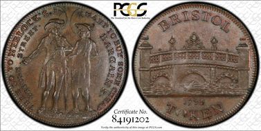 1795 Tk 1/2D DH-103 Somersetshire, Bristol MS64BN